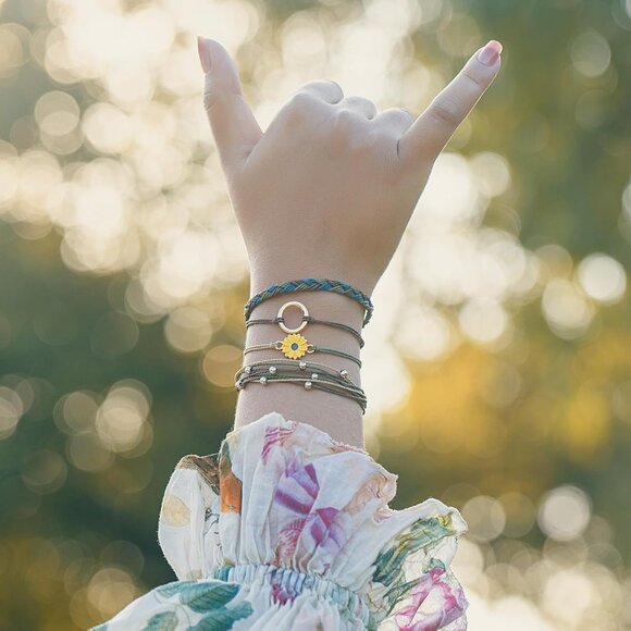 Sunflower String Bracelet Boho Rope Wrap Jewelry for Women Summer Beach Gift - Picture 6 of 7